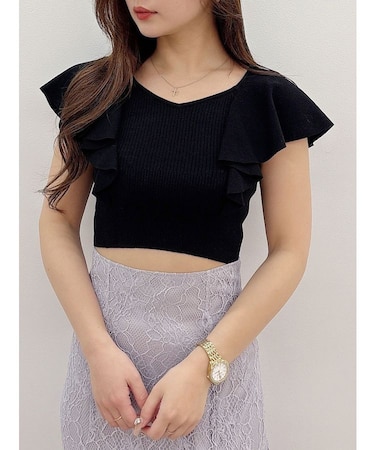 2WAY総針ラッフルコンパクトニット