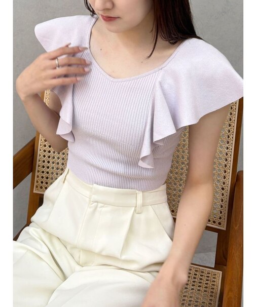 2WAY総針ラッフルコンパクトニット