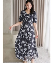 フラワーギャザースリーブワンピース