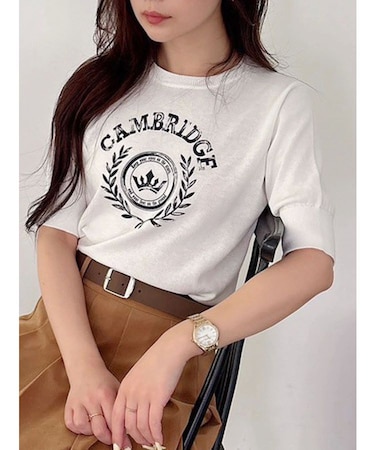 カレッジロゴプリントニット