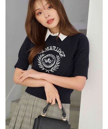 カレッジロゴプリントニット