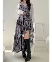 シャツドッキングコルセットアシメヘムワンピース