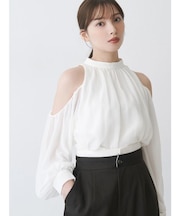 シフォンアメスリオフショルブラウス