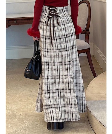 オリジナルロービングチェックマーメイドスカート
