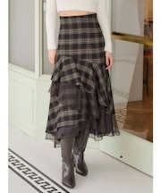 【追加生産】異素材使いティアードスカート