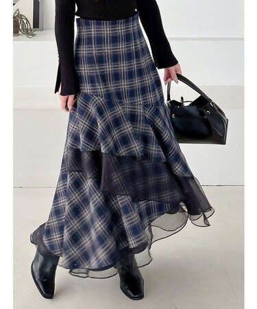 【追加生産】異素材使いティアードスカート