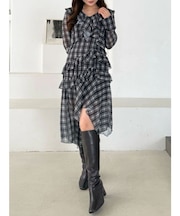 ラッフルイレヘムロングワンピース