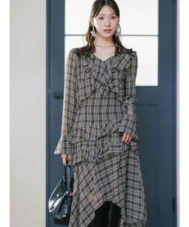 ラッフルイレヘムロングワンピース