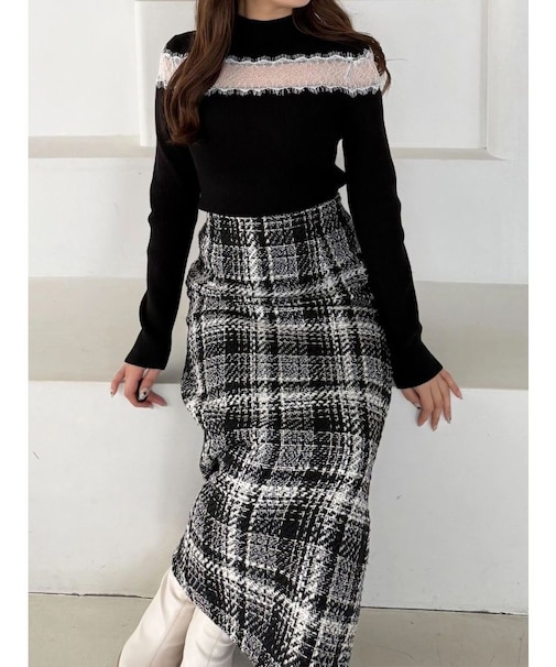 レースカッティングニット