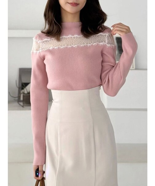 レースカッティングニット