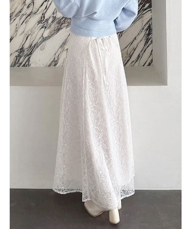 コードレースバックレースアップフレアスカート