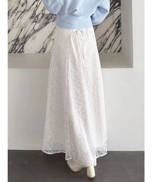 コードレースバックレースアップフレアスカート