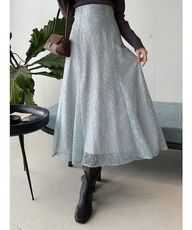 コードレースバックレースアップフレアスカート