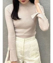 【追加生産】フレアスリーブハイネックリブニット