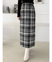 チェックツィードタイトスカート