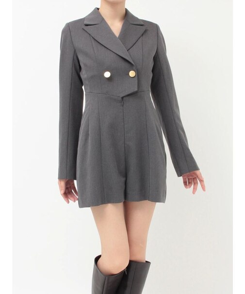 フィットアンドフレアジャケットミニロンパース
