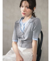 バイカラーフェイクレイヤードニット