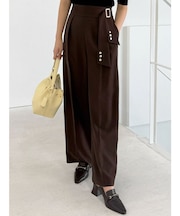 【セットアップ着用可】サイドベルトストレートパンツ