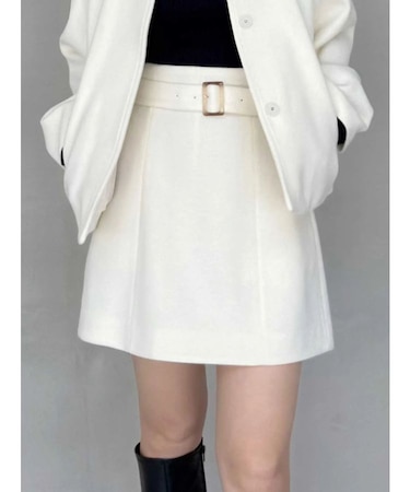 ウールベルテッドミニスカート