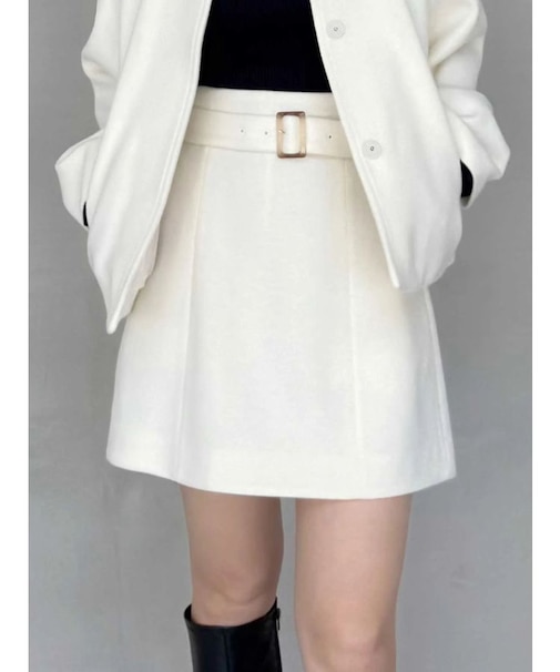 ウールベルテッドミニスカート