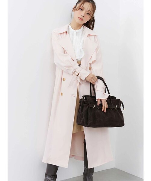 【新品】タグ付き MERCURYDUO ベーシックトレンチコート ベビーピンク MERCURYDUO（マーキュリーデュオ） トレンチコート コート ベーシック