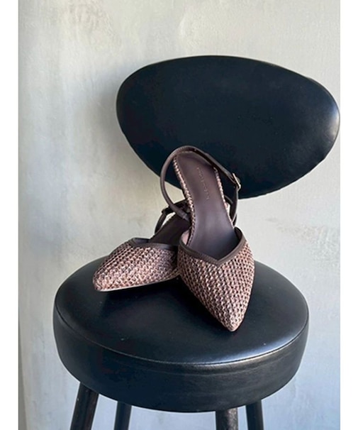 雑材ポインテッドトゥミュール