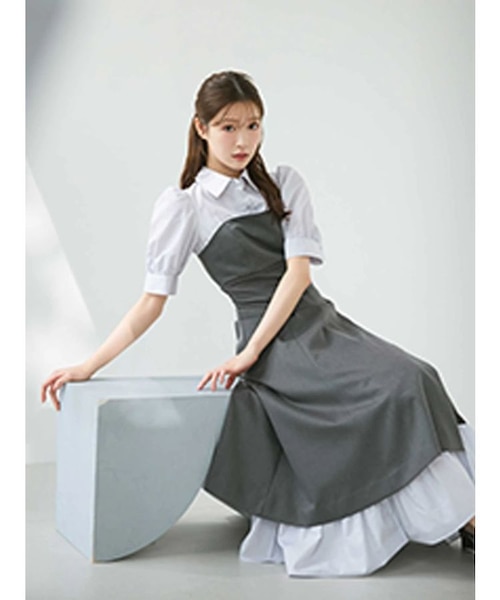 MERCURYDUO シャツドッキングベアワンピース ぴよ シャツドッキングベアワンピース｜マーキュリーデュオの通販｜&mall