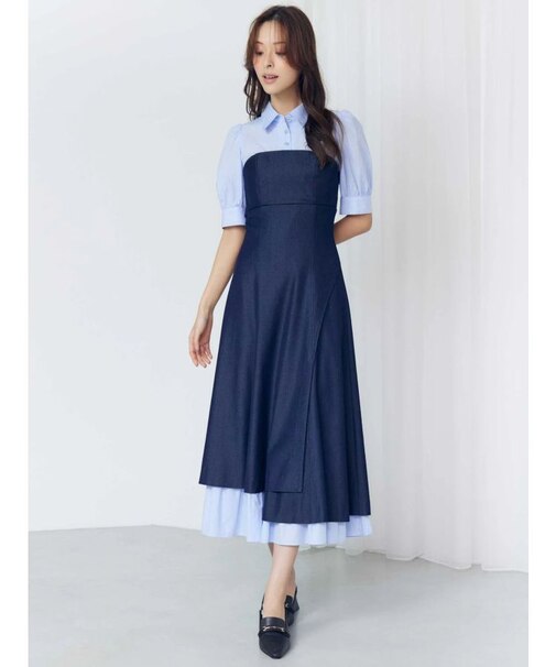 シャツドッキングベアワンピース