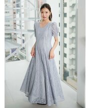 レースパイピングロングワンピース