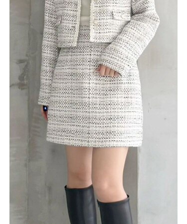 ツイード台形ミニスカート