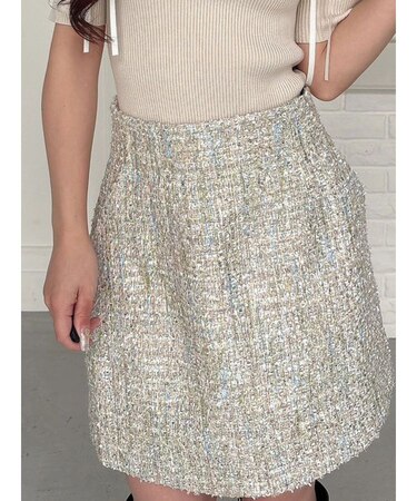 ツイード台形ミニスカート