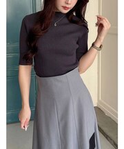 ハーフスリーブリブニット