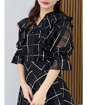 【セットアップ着用可】ラッフルシャツブラウス