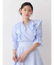 【セットアップ着用可】ラッフルシャツブラウス