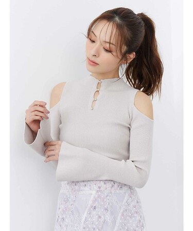 前後2WAY金ボタンアメスリニット