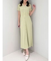 ワイドリブスキッパーニットワンピース