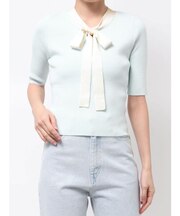 バイカラーボウタイニット