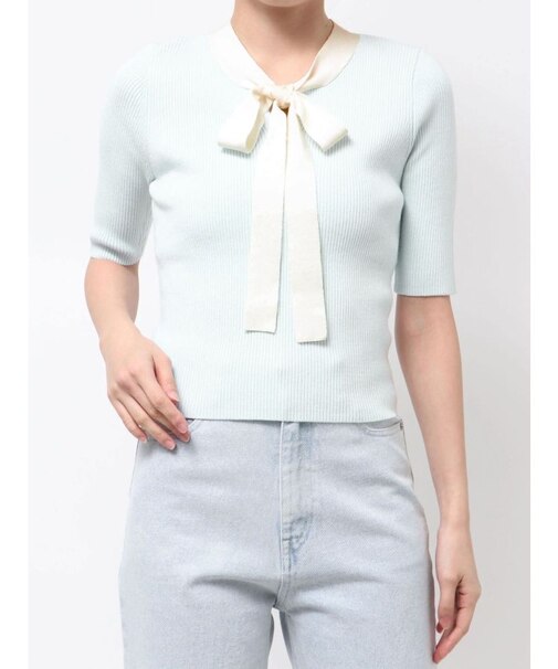 バイカラーボウタイニット