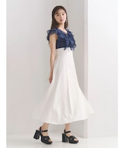 2WAYラッフルブラウスドッキングワンピース