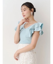 ダブルラッフルコンパクトニット