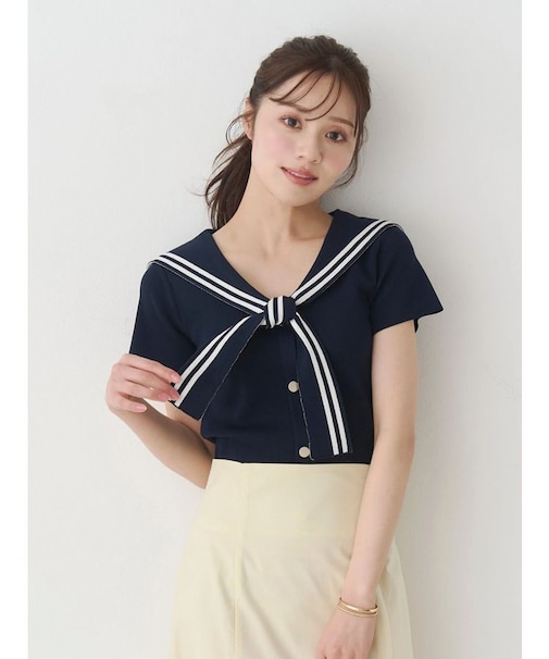 セーラーカラーニット