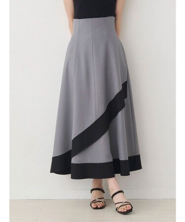 バイカラーフレアスカート