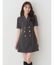 ハーフスリーブフィットアンドフレアジャケットワンピース