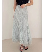 裾チュールレースマーメイドスカート