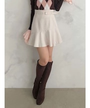 ベルテッドフレアミニスカート