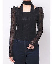 カットレースパワショルチョーカートップス