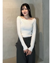2wayオフショルリブニット