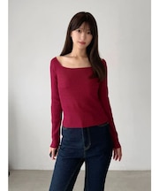 2wayオフショルリブニット