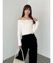 2WAYミニシャギーカーデライクニット