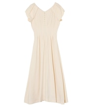 バルーンカフスフロントホックタックワンピ